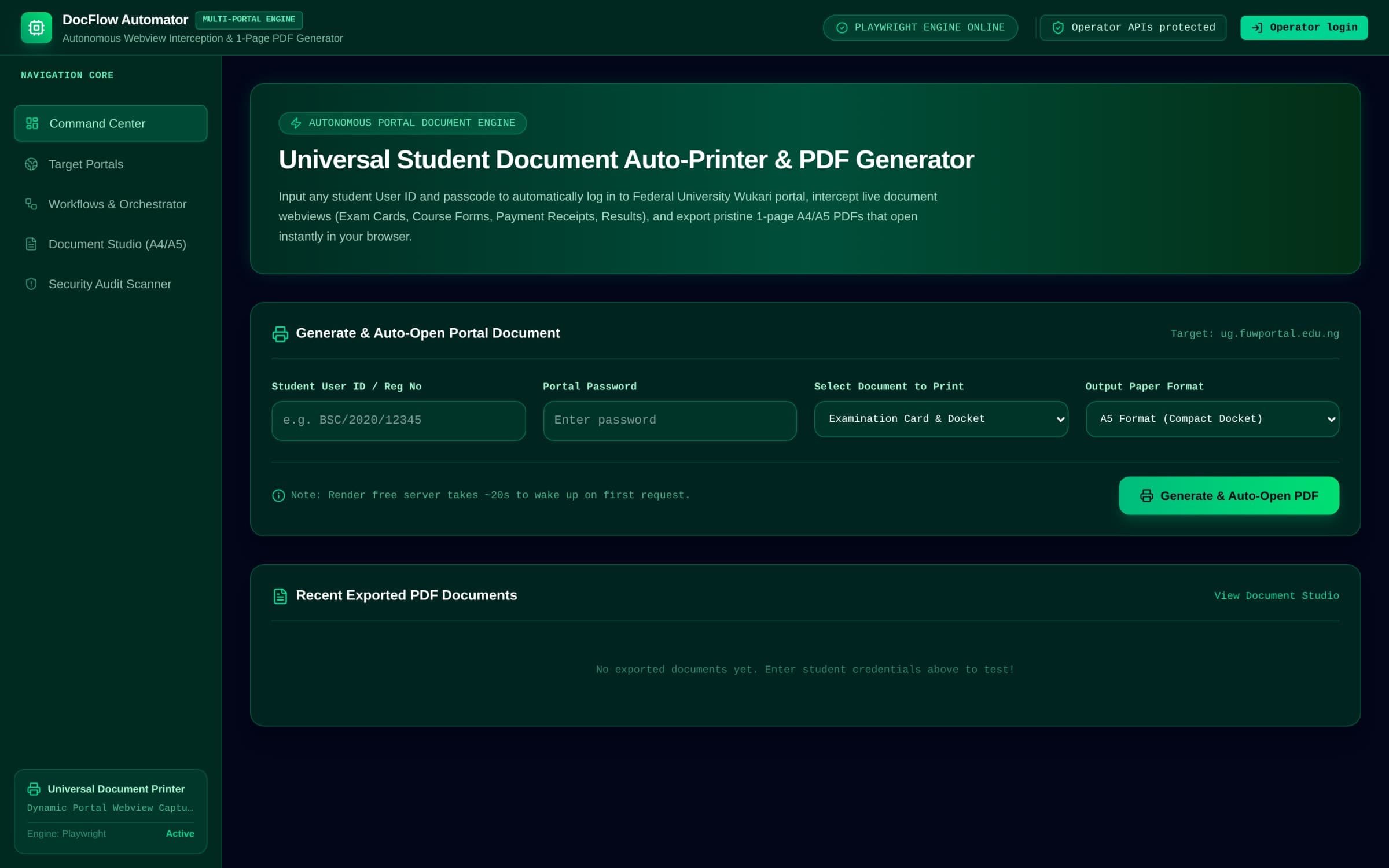 DocFlow Automator: the automation console for portal-based document workflows